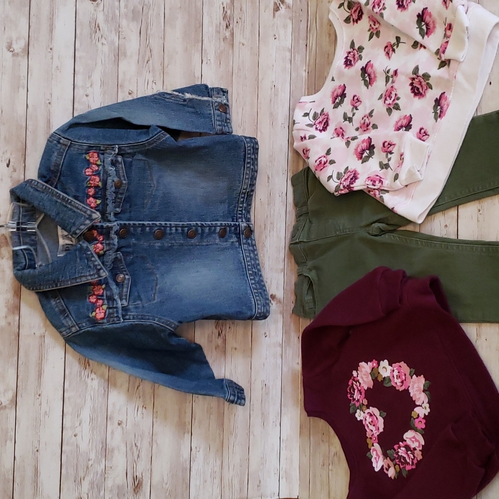Embroidered  Blue Jean Jacket Bundle of 4